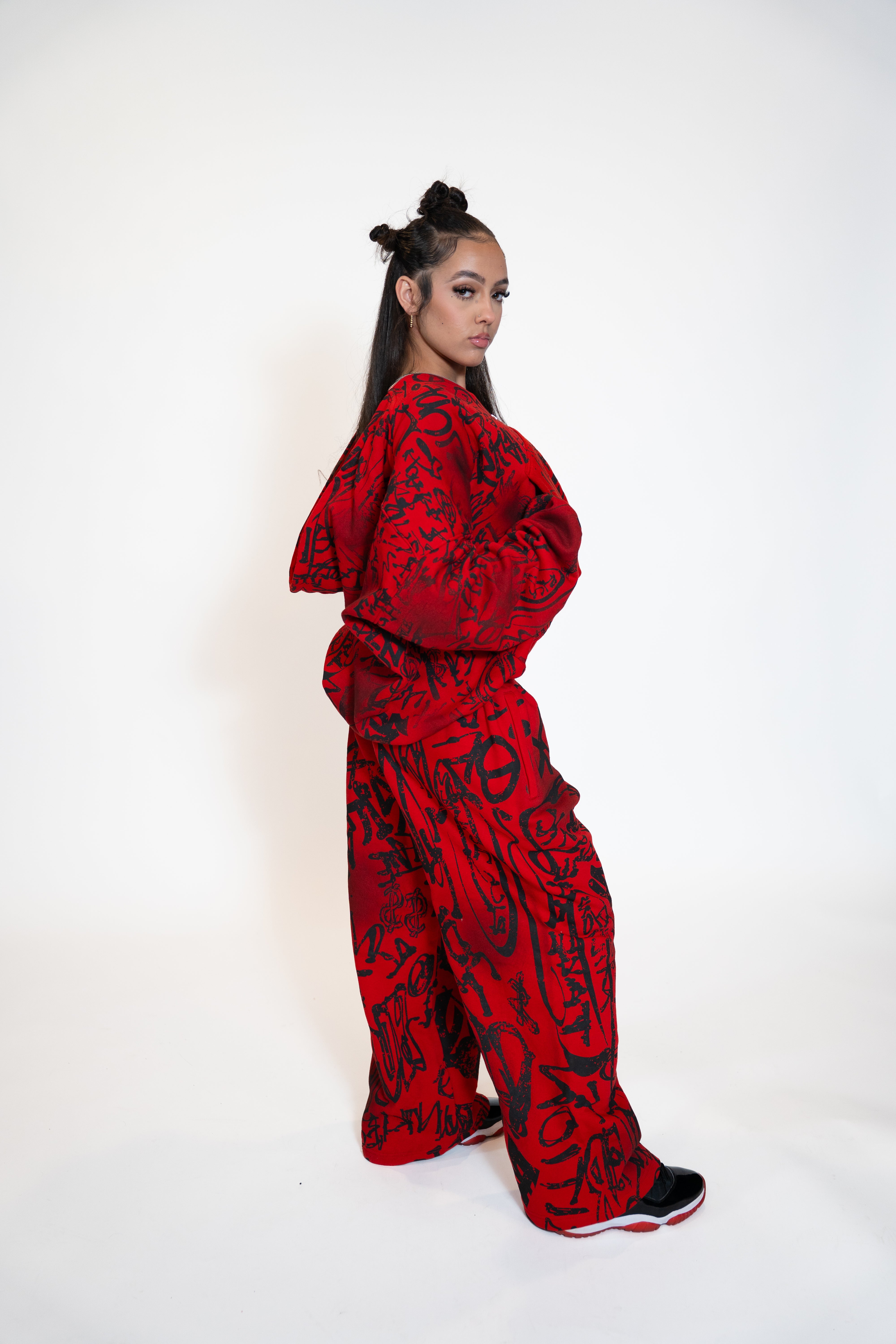 Red richjunkies flare pants